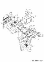 Ersatzteile Massey Ferguson Zero Turn MF 48-22 FMZ Typ: 17BI4BFY695  (2014) Rahmen, Spannrolle Fahrantrieb