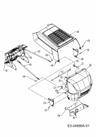 Ersatzteile Greencut Rasentraktoren AT 100 Typ: 13B1662F639  (2004) Motorhaube 3-Style
