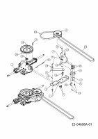 Ersatzteile MTD Rasentraktor B 135/96 Typ: 13AA668F678  (2004) Getriebe, Keilriemen, Variator 