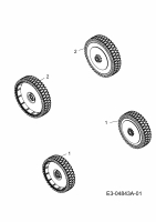 Ersatzteile MTD Benzin Rasenmäher ohne Antrieb P 48 MB Typ: 11B-164M615  (2009) Räder 