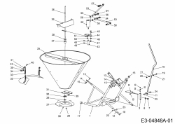 Ersatzteile Zubehör Kompakttraktoren Streuer für CC 3000 RD Serie, 100 Liter Typ: 596-275-600  (2009) Grundgerät