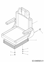 Ersatzteile Zubehör Kompakttraktoren Sitz für CC 3000 RD Serie, Profi Typ: 596-213-600  (2008) Sitz