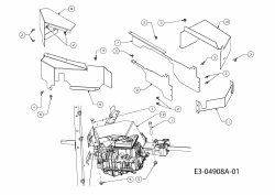 Ersatzteile Gutbrod Rasentraktoren GLX 92 RA Typ: 13DV50GE490  (2009) Abdeckungen Mähwerk E (36/92cm)