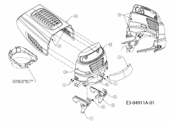 Ersatzteile MTD Rasentraktor 180/92 H Typ: 13AV495E615  (2009) Motorhaube 5-Style 