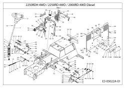Cub Cadet Ersatzteile Kompakttraktoren CC 2250 RD 4 WD 54A1F4RS603  (2008) Heckplatte, Lenksäule, Pedale