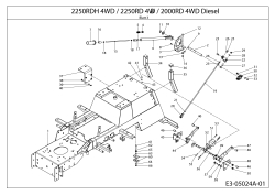 Cub Cadet Ersatzteile Kompakttraktoren CC 2250 RD 4 WD 54A1F4RS603  (2008) Mähwerksaushebung, Rahmen