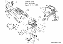 Ersatzteile Bolens Rasentraktoren BL 135/96 T Typ: 13EH775F684 (2009) Motorhaube 5-Style ab 19.01.2009