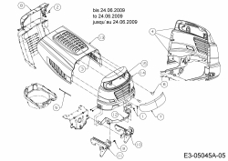 Ersatzteile Massey Ferguson Rasentraktoren MF 42-18 SH Typ: 13BV795G695  (2009) Motorhaube 5-Style bis 24.06.2009