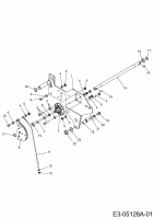 Ersatzteile Zubehör Kompakttraktoren Frontkuppeldreieck für CC 2000/3000 RD Serie, mechanisch Typ: 596-235-600  (2012) Träger rechts, Umlenkwelle