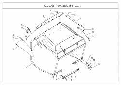 Ersatzteile Zubehör Kompakttraktoren Grasfangeinrichtung inkl. Entleerung für CC 2000/3000 RD Serie, 450 l Box ohne Handhebel Typ: 596-206-603  (2009) Grasfangkorb