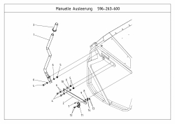 Ersatzteile Zubehör Kompakttraktoren Grasfangeinrichtung inkl. Entleerung für CC 2000/3000 RD Serie, Handhebel manuelle Entleerung für 450 l Box Typ: 596-263-600  (2009) Handhebel