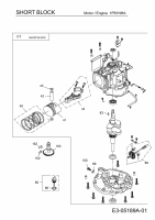 Ersatzteile MTD-Motoren Vertikal 1P61NHA Typ: 752Z1P61NHA  (2011) Rumpfmotor