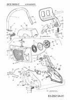 Ersatzteile MTD Benzin Kettensäge GCS 38/35 C Typ: 41AY4460678  (2010) Handgriff, Motorabdeckungen 