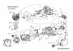 Ersatzteile MTD Benzin Kettensäge GCS 38/35 C Typ: 41AY4460678  (2010) Motor 