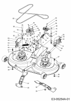 Ersatzteile Zubehör Kompakttraktoren Mähwerke für CC 2000 RD Serie (Mähwerk 41/105cm) Typ: 596-200-600  (2011) Keilriemen, Messer, Messerspindel