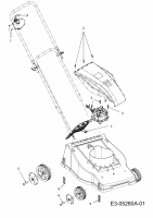 Ersatzteile MTD Elektro Rasenmäher ohne Antrieb Opti 3813 Typ: 18D-S0F-600  (2010) Radplatte, Schrauben 