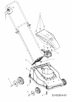 Ersatzteile Mastercut Elektromäher E 380 Typ: 18C-S0J-659  (2010) Heckklappe, Mähwerksgehäuse