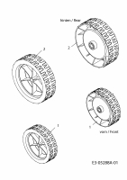 Ersatzteile MTD Elektro Rasenmäher ohne Antrieb Opti 3813 Typ: 18D-S0F-600  (2010) Räder 