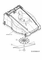 Ersatzteile Terradena Elektromäher EM 1300 Typ: 18D-Z1F-651  (2010) Messer, Messeraufnahme