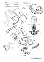 Ersatzteile Terradena Elektromäher EM 1600 Typ: 18D-U1D-651  (2010) Elektromotor, Grasfangsack, Messer