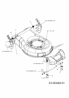 Ersatzteile WOLF-Garten Elektro Rasenmäher ohne Antrieb Ambition 48 EHW Typ: 18A-11K-650  (2011) Mähwerksgehäuse, Stange für Heckklappe 