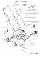 Ersatzteile MTD Benzin Rasenmäher ohne Antrieb P 51 BO Typ: 11A-07JR615  (2010) Grundgerät 
