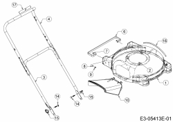 Ersatzteile MTD Benzin Rasenmäher ohne Antrieb Optima G 46 MB Typ: 11E-705B600  (2017) Deflektor, Holm, Mähwerksgehäuse 