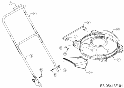 Ersatzteile MTD Benzin Rasenmäher ohne Antrieb Optima G 46 MB Typ: 11E-705B600 (2020) Deflektor, Holm, Mähwerksgehäuse 