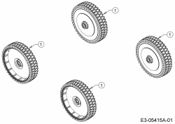 Ersatzteile MTD Benzin Rasenmäher ohne Antrieb Optima 46 MB Typ: 11A-705C696  (2014) Räder 