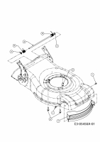 Ersatzteile Bricoline Motormäher 46 PO Typ: 11C-J1JD625  (2010) Leitblech vorne, Stange Hecklappe