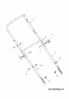 Ersatzteile MTD Benzin Rasenmäher ohne Antrieb P 46 PBHW Typ: 11A-J60G615  (2012) Holm 