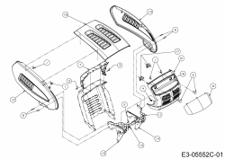 Ersatzteile Blisar Rasentraktoren GE 175 Typ: 13AN763E607  (2013) Motorhaube 3-Style