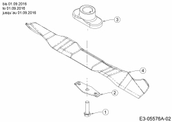 Ersatzteile MTD Benzin Rasenmäher ohne Antrieb DL 46 P Typ: 11A-J1SJ677  (2016) Messer, Messeraufnahme bis 01.09.2016 