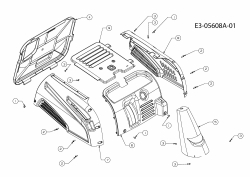 Ersatzteile Gutbrod Rasentraktoren JLX 60 RA Typ: 13C4054-690  (2010) Verkleidung