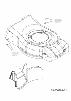 Ersatzteile MTD Benzin Rasenmäher ohne Antrieb P 40 B Typ: 11B-I10G615  (2010) Leitstück hinten 