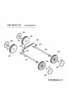 Ersatzteile Yard-Man Motorvertikutierer YM 3516 VO Typ: 16AH8AMQ643  (2010) Achsen, Räder
