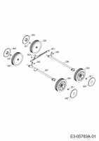 Ersatzteile WOLF-Garten Benzin Vertikutierer UV 40 B Typ: 3641000  (2015) Achsen, Räder 