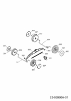 Ersatzteile WOLF-Garten Elektro Rasenmäher ohne Antrieb Expert 40 E Typ: 18AWH1K-C50   (2012) Achse, Höhenverstellung, Räder 