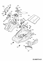 Ersatzteile WOLF-Garten Hybrid Rasenmäher Hybrid Power 37 Typ: 4939003 Serie D  (2010) Mähwerksgehäuse 