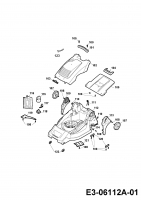 Ersatzteile WOLF-Garten Elektro Rasenmäher ohne Antrieb Power Edition 40 E-1 Typ: 4980003 Serie E  (2010) Mähwerksgehäuse 