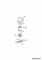 Ersatzteile WOLF-Garten Elektro Rasenmäher ohne Antrieb Power Edition 40 E-1 Typ: 4980003 Serie E  (2011) Messer, Messeraufnahme, Motor 