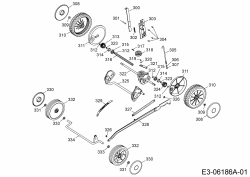 Ersatzteile Yard-Man Elektromäher mit Antrieb YM 1618 SPE Typ: 18AWE5H-643  (2011) Höhenverstellung, Räder