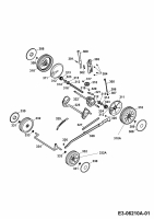 Ersatzteile WOLF-Garten Benzin Rasenmäher mit Antrieb Compact plus 40 BA Typ: 4013000 Serie E  (2010) Höhenverstellung, Räder 