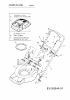 Ersatzteile WOLF-Garten Benzin Rasenmäher ohne Antrieb Campus 48 B Typ: 6042000  (2010) Holm, Motor 