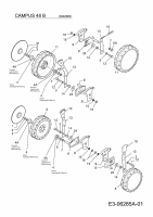 Ersatzteile WOLF-Garten Benzin Rasenmäher ohne Antrieb Campus 48 B Typ: 6042000  (2011) Höhenverstellung, Räder 