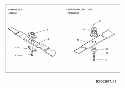 Ersatzteile WOLF-Garten Benzin Rasenmäher ohne Antrieb Campus 48 B Typ: 6042000  (2011) Messer 