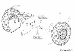 Ersatzteile MTD Schneefräse M 61 Typ: 31A-62C2678  (2015) Räder 13x4x6 