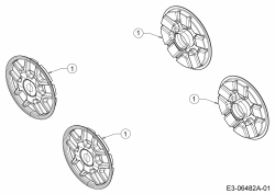 Ersatzteile MTD Benzin Rasenmäher ohne Antrieb P 46 B Typ: 11D-J10G615  (2012) Radkappen 