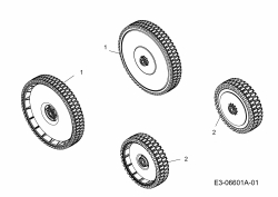 Ersatzteile WOLF-Garten Elektro Rasenmäher ohne Antrieb Ambition 48 EHW Typ: 18A-11K-650  (2011) Räder 