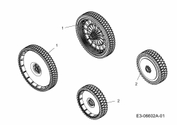 Ersatzteile WOLF-Garten Elektro Rasenmäher mit Antrieb Ambition 48 EAHW Typ: 18AR11L-C50  (2012) Räder 